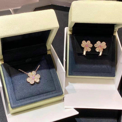 [⭐Veyra]FRIVOLE ROSE GOLD FLOWER DIAMOND NECKLACE