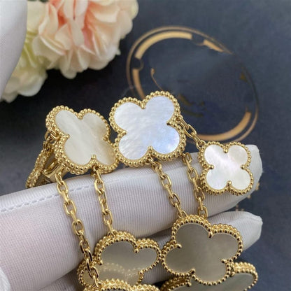 [⭐Veyra]CLOVER EARRINGS WHITE MOP 4 MOTIFS GOLD