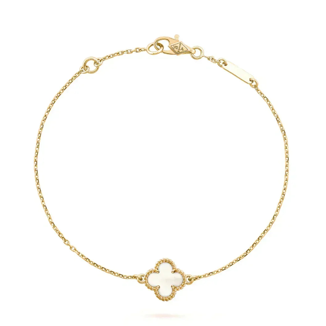 [⭐Veyra]CLOVER WHITE MOP SINGLE FLOWER BRACELET