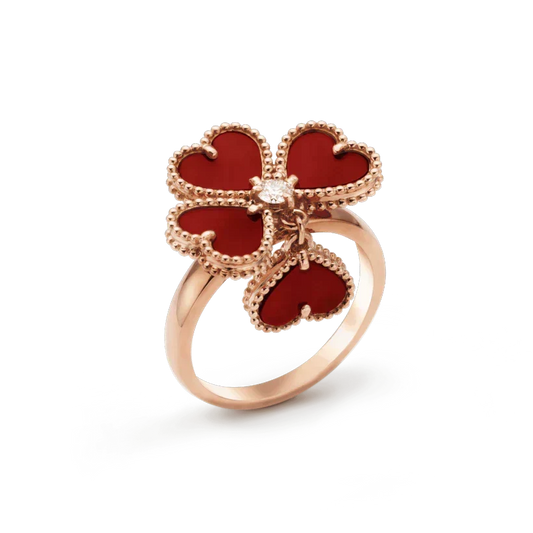 [⭐Veyra]SWEET CLOVER CARNELIAN RING