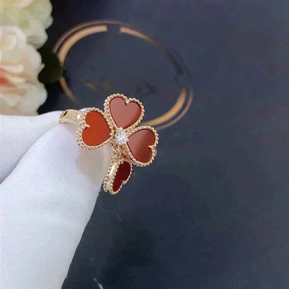 [⭐Veyra]SWEET CLOVER CARNELIAN RING