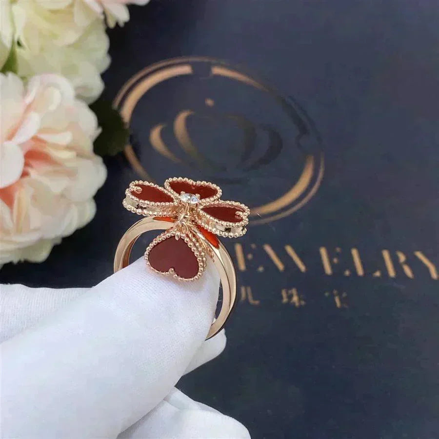 [⭐Veyra]SWEET CLOVER CARNELIAN RING