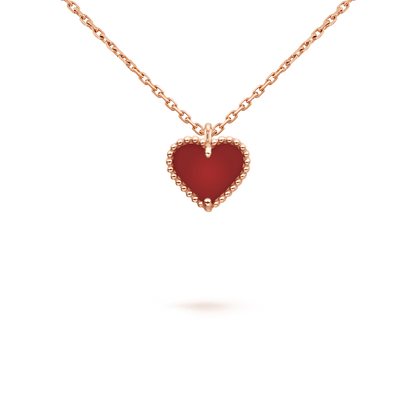 [⭐Veyra]SWEET CLOVER CARNELIAN HEART NECKLACE