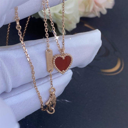 [⭐Veyra]SWEET CLOVER CARNELIAN HEART NECKLACE