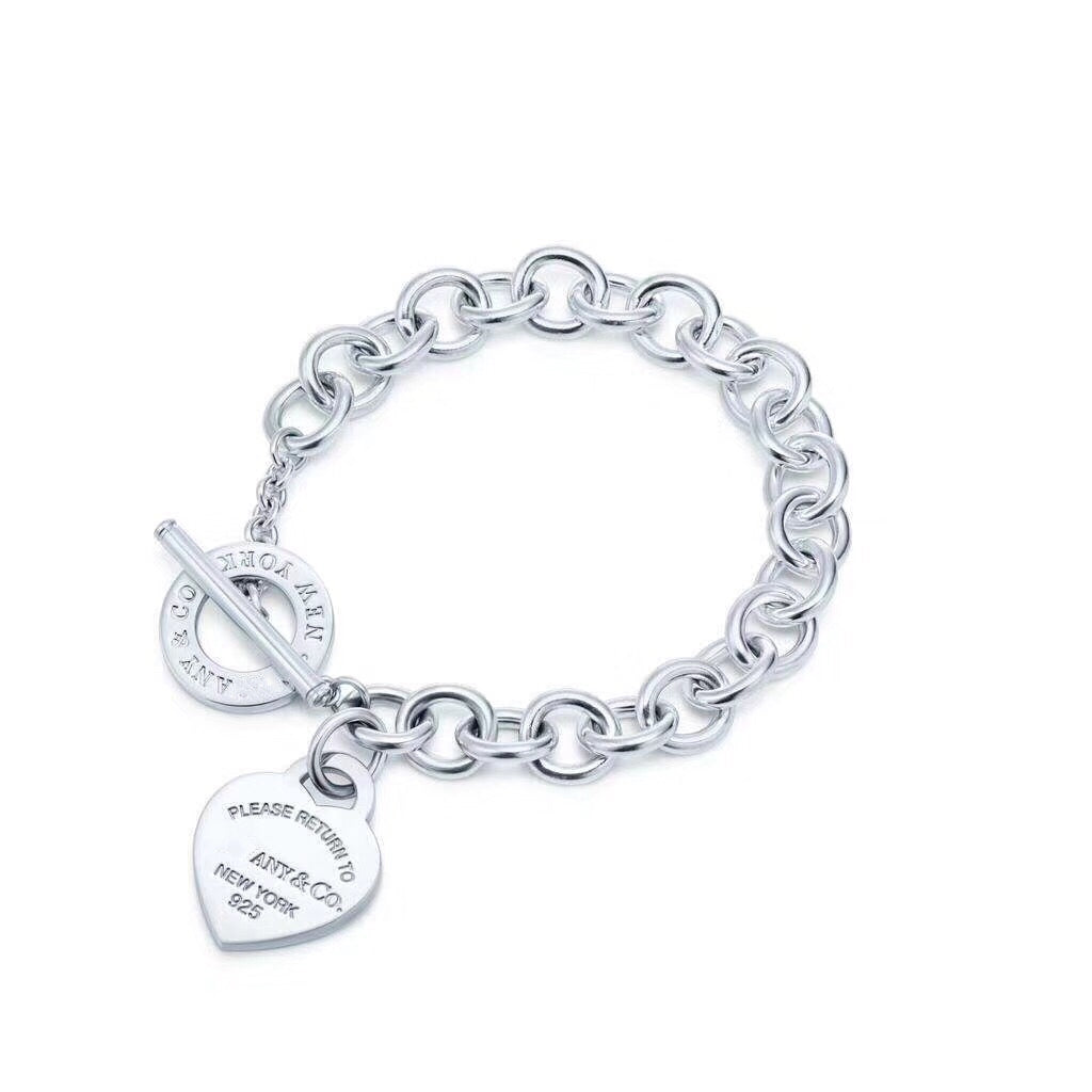 [⭐Veyra Jewels]LOVE HEART PIN BUCKLE RETURN TO TIF SILVER BRACELET