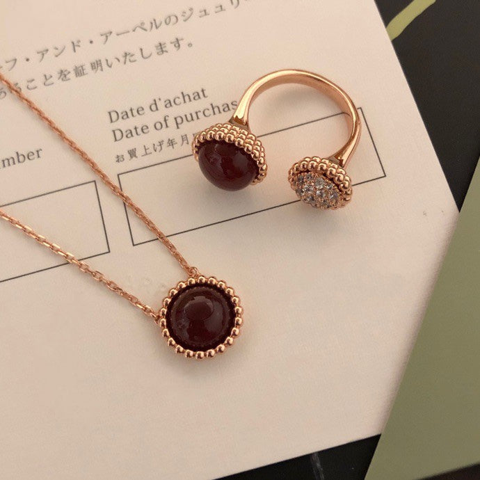 [⭐Veyra]PERLEE COULEURS DIAMOND ROSE GOLD BETWEEN THE FINGER RING