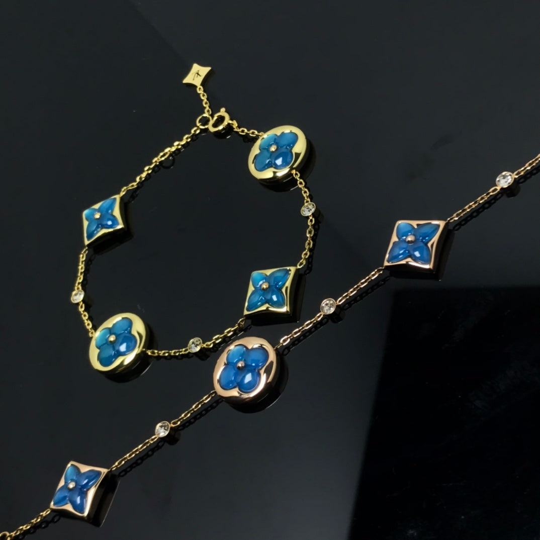 [⭐Veyra]STAR AND SUN 4 MOTIF BLUE BRACELET