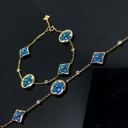 [⭐Veyra]STAR AND SUN 4 MOTIF BLUE BRACELET