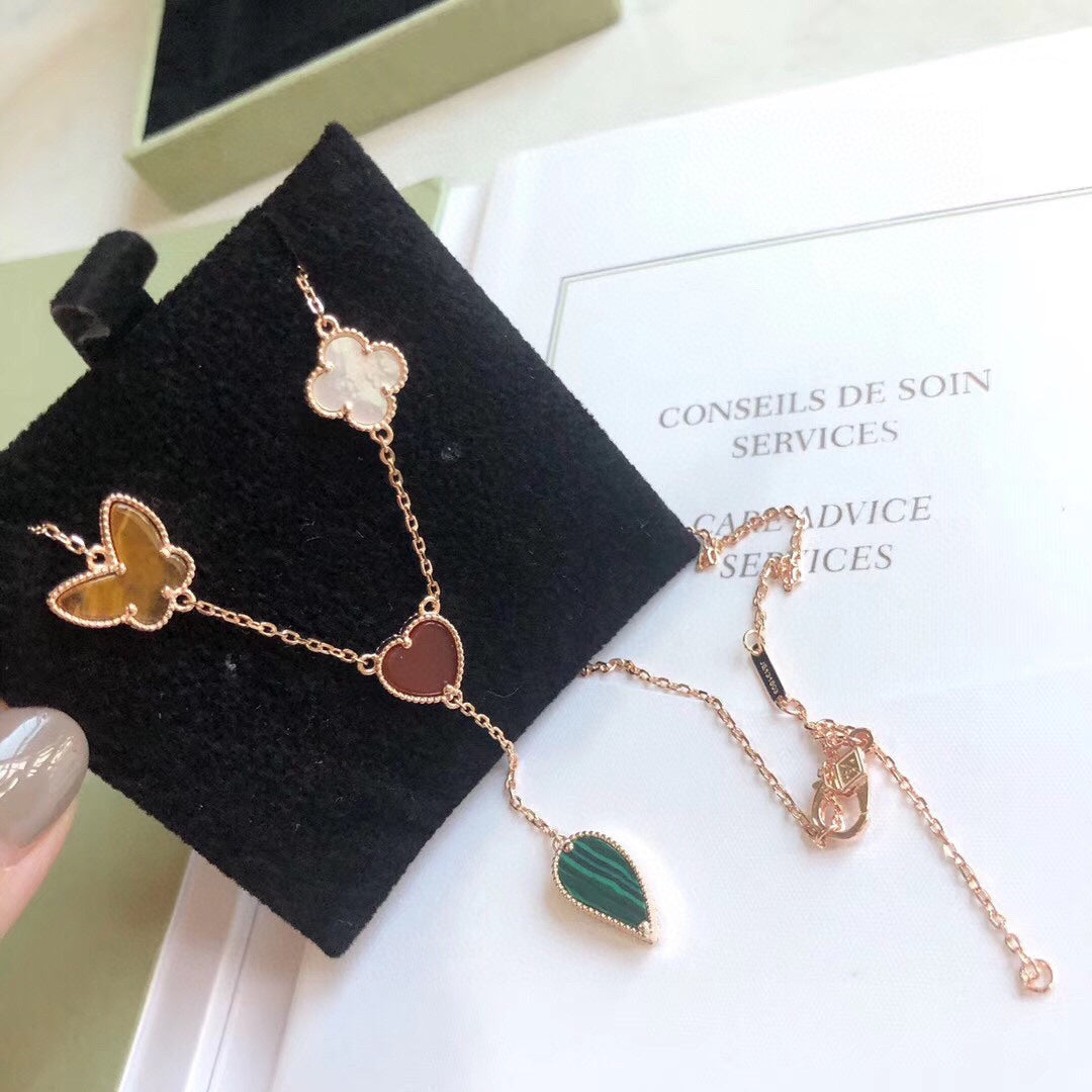 [⭐Veyra]Veyra SPRING 4 MOTIFS ROSE GOLD NECKLACE