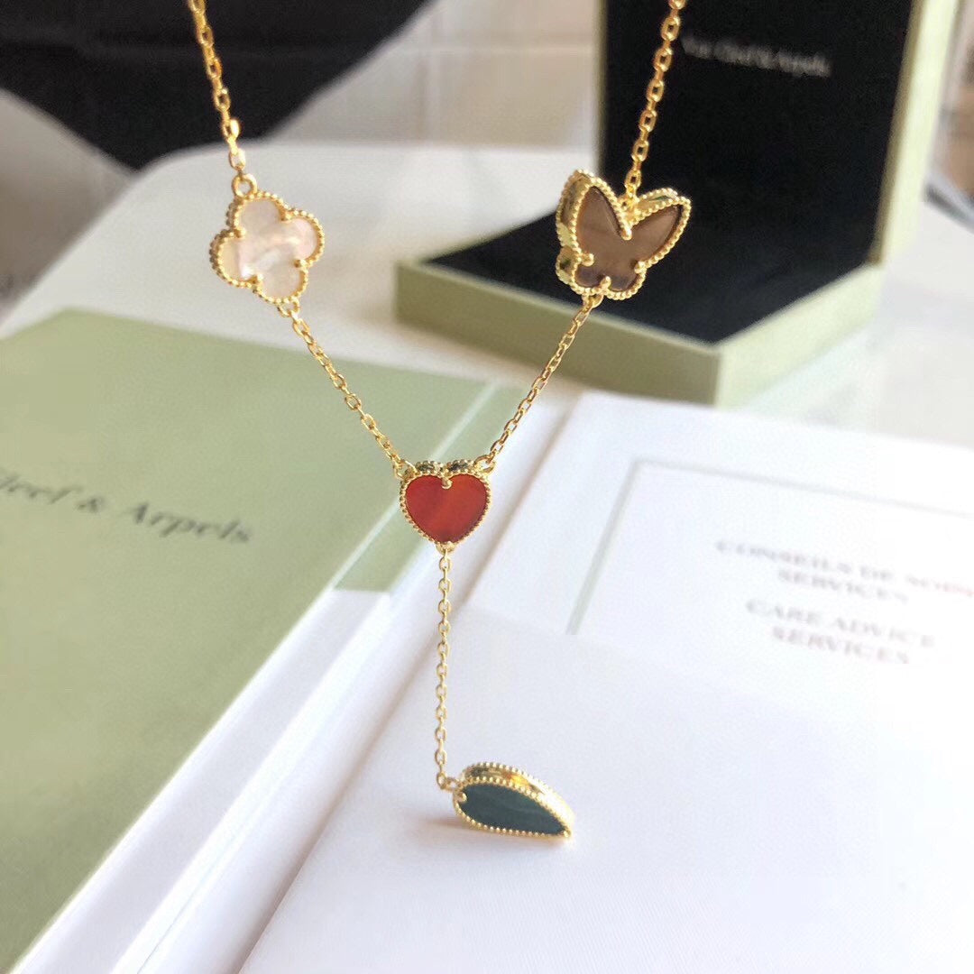 [⭐Veyra]Veyra SPRING 4 MOTIFS ROSE GOLD NECKLACE