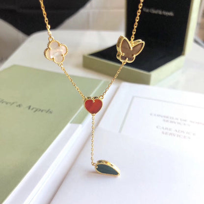 [⭐Veyra]Veyra SPRING 4 MOTIFS ROSE GOLD NECKLACE