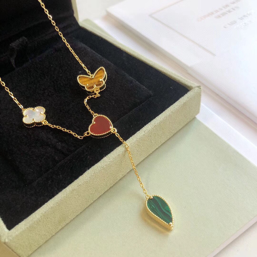 [⭐Veyra]Veyra SPRING 4 MOTIFS ROSE GOLD NECKLACE