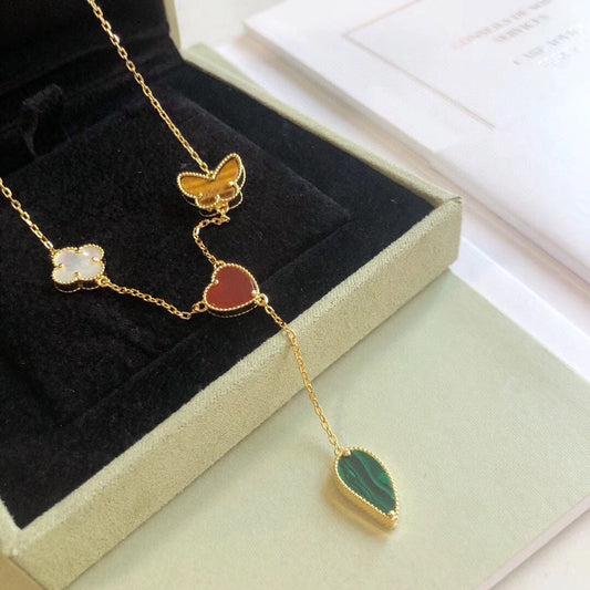 [⭐Veyra]Veyra SPRING 4 MOTIFS ROSE GOLD NECKLACE