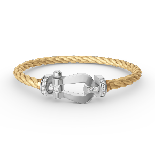 [⭐Veyra]FORCE LARGE HORSESHOE HALF DIAMOND BRACELET SILVER