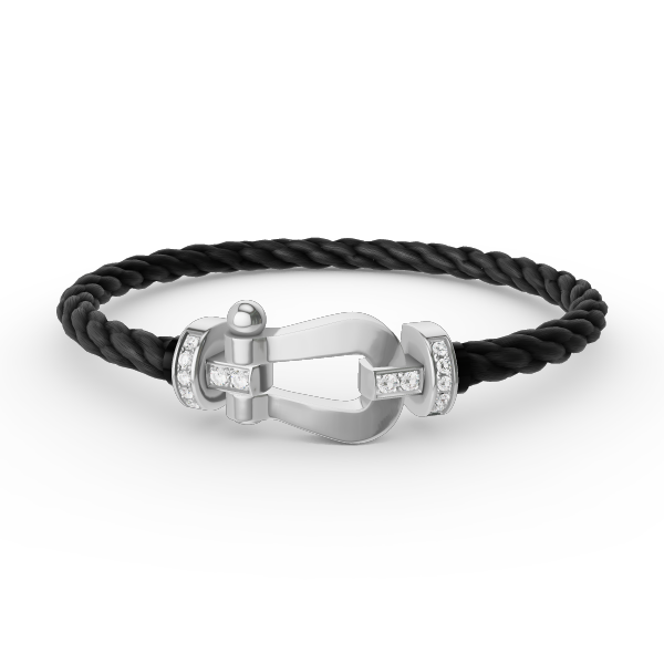 [⭐Veyra]FORCE LARGE HORSESHOE HALF DIAMOND BRACELET SILVER